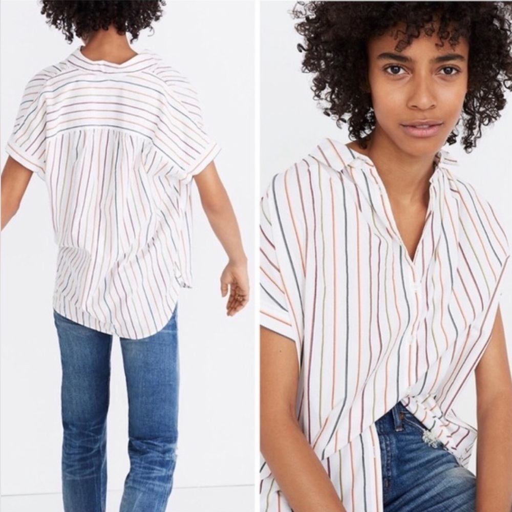 Madewell Central button up shirt in Sadie Stripe
